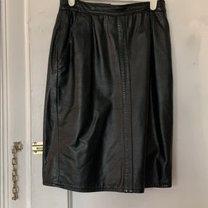 Black leather skirt
